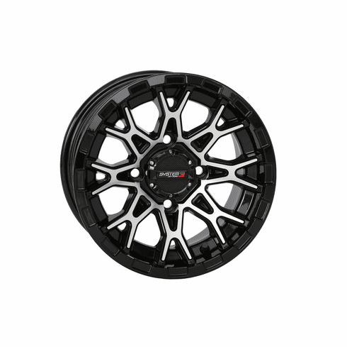 System 3 | ST-6 Gloss Black & Machined UTV Wheel - 12" | 14" - 3-126011
